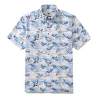 Men's Airplane Hawaiian Shirt Pioneering Pilots Print Cotton Short Sleeve Aloha Shirt