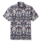 Men's Hawaiian Shirt The Garden of Serenity Cotton Button-down Short Sleeve 1940s Vintage Shirt