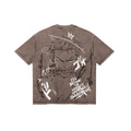 One Piece Zoro Anime Print T-Shirt  Pure Cotton Washed Short-Sleeve Top Cartoon Graphic Style