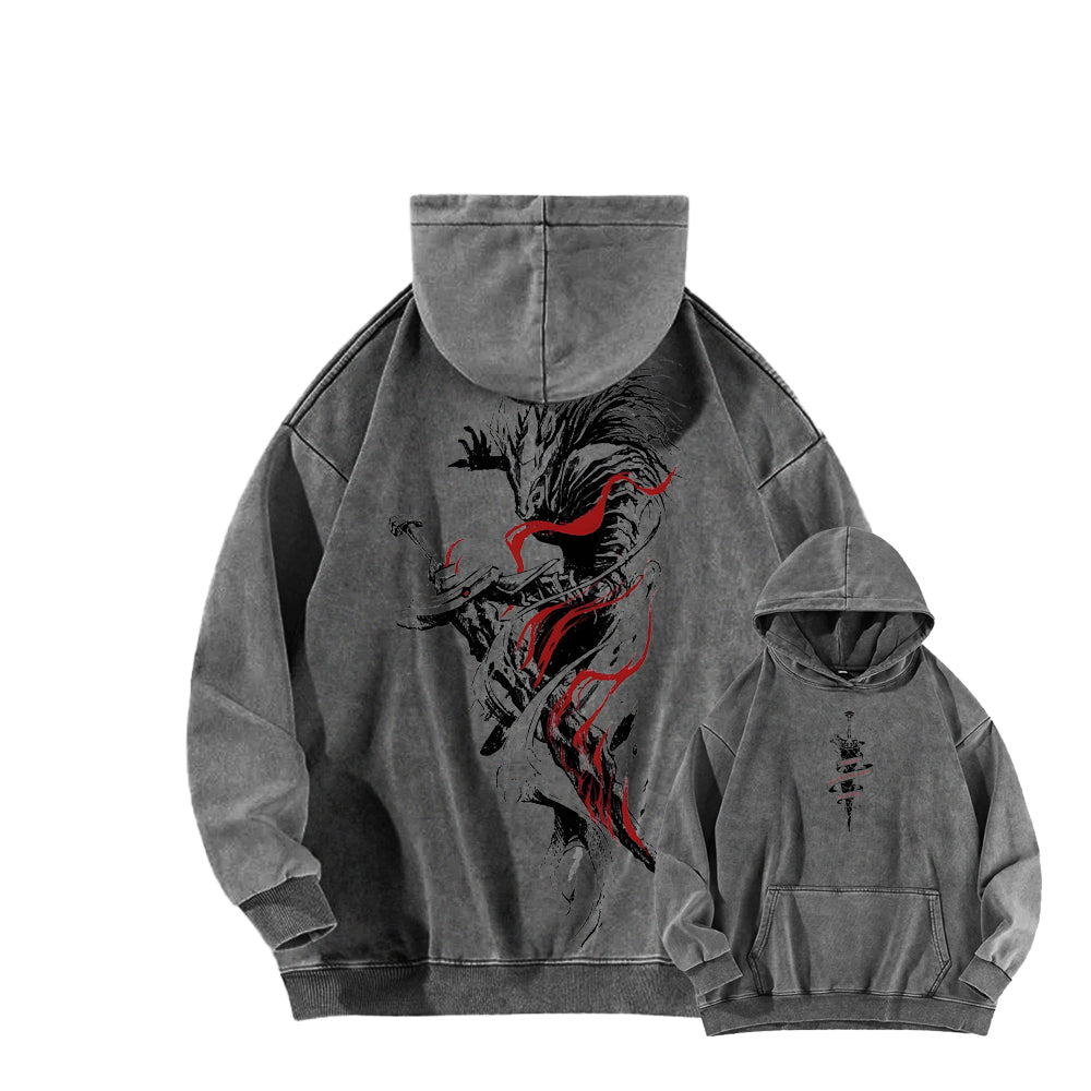 Elden Ring Casual Washed Hoodies 2506023721