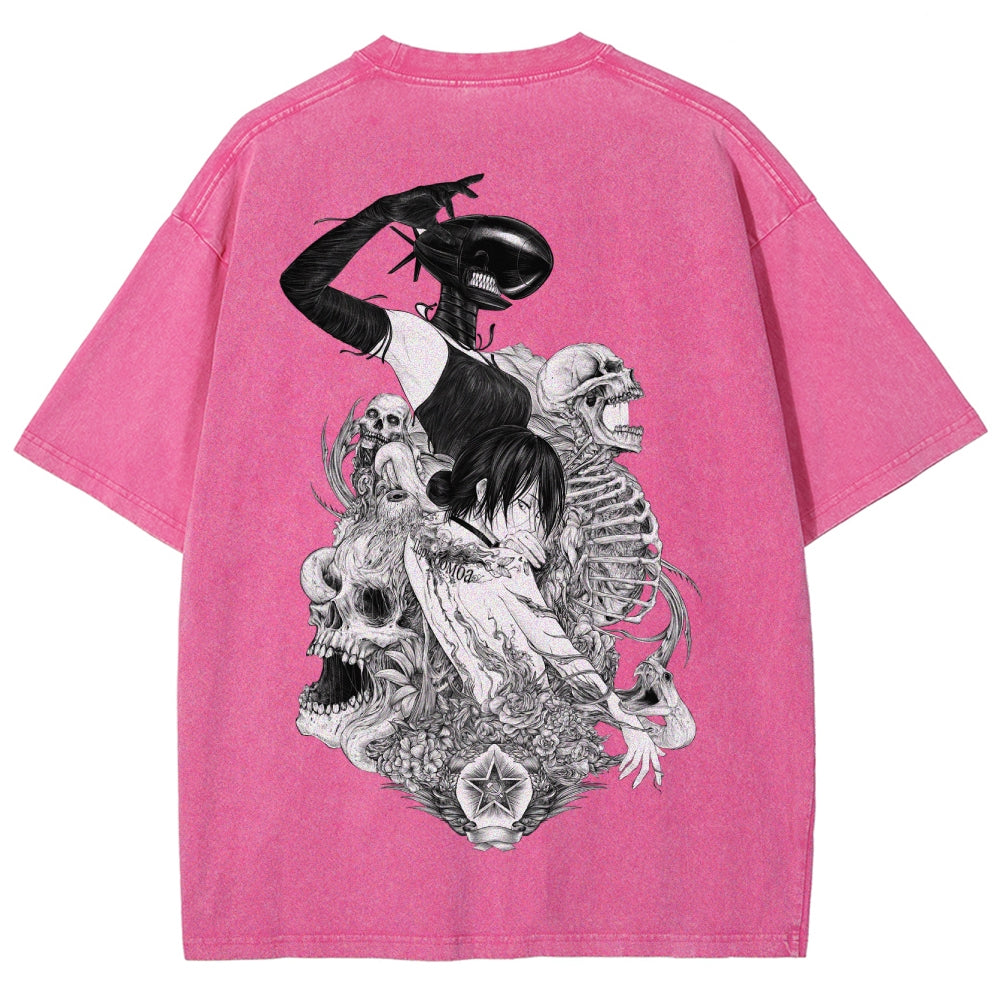 Chainsaw Man Unisex Fit Washed T-Shirt