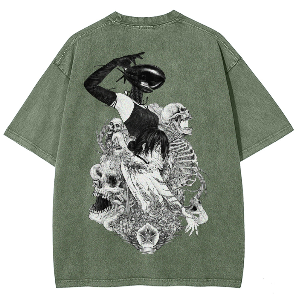 Chainsaw Man Unisex Fit Washed T-Shirt