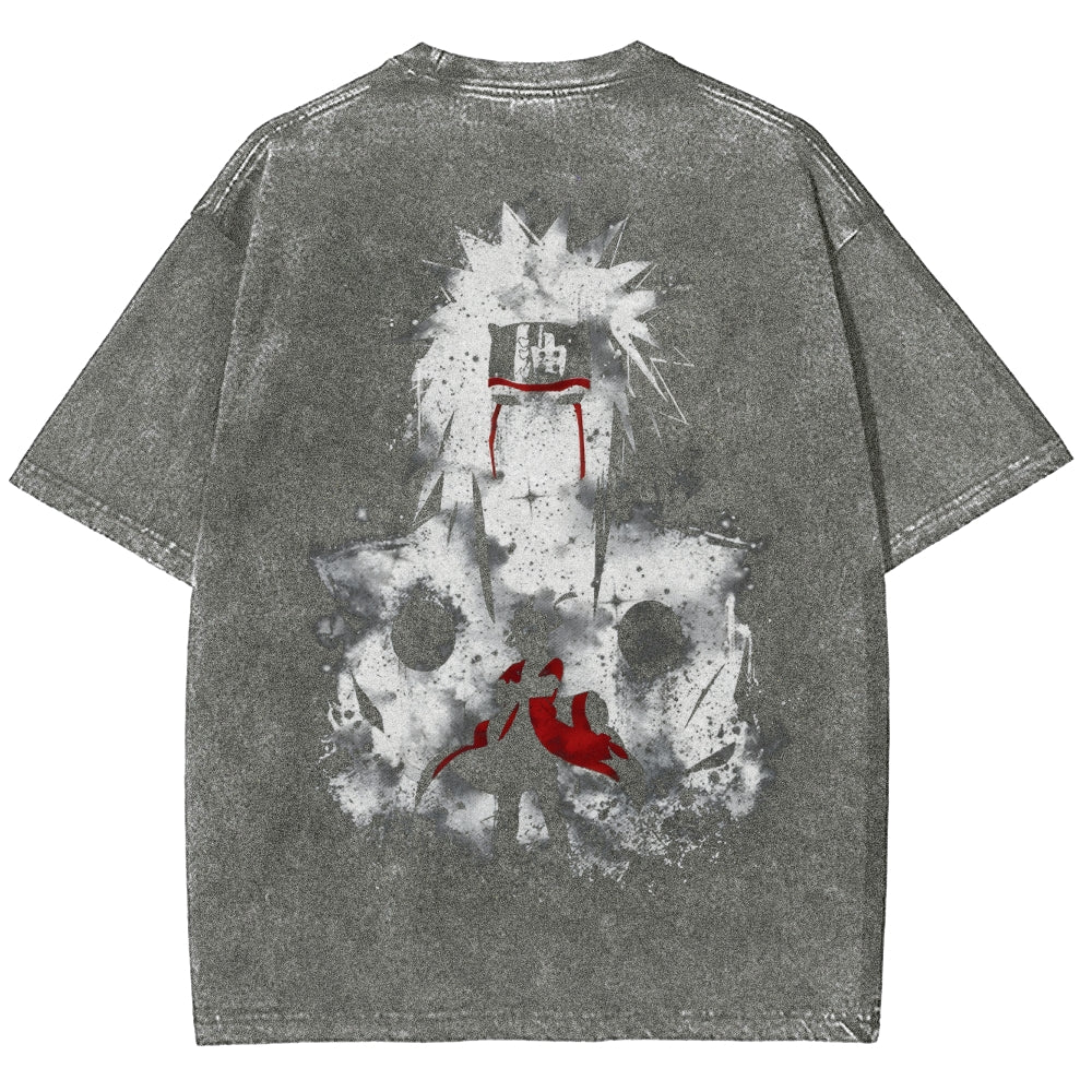 Naruto Jiraiya Streetwear Washed T-Shirt