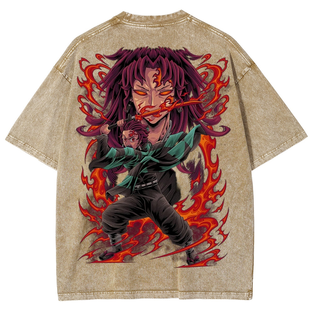 Demon Slayer Unisex Fit Washed T-Shirt 2503005405