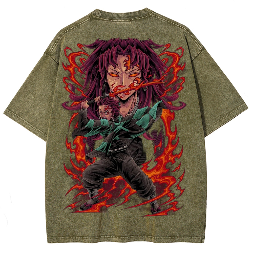 Demon Slayer Unisex Fit Washed T-Shirt 2503005405