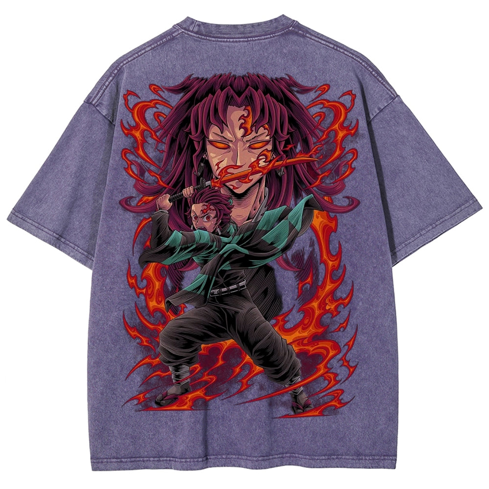 Demon Slayer Unisex Fit Washed T-Shirt 2503005405