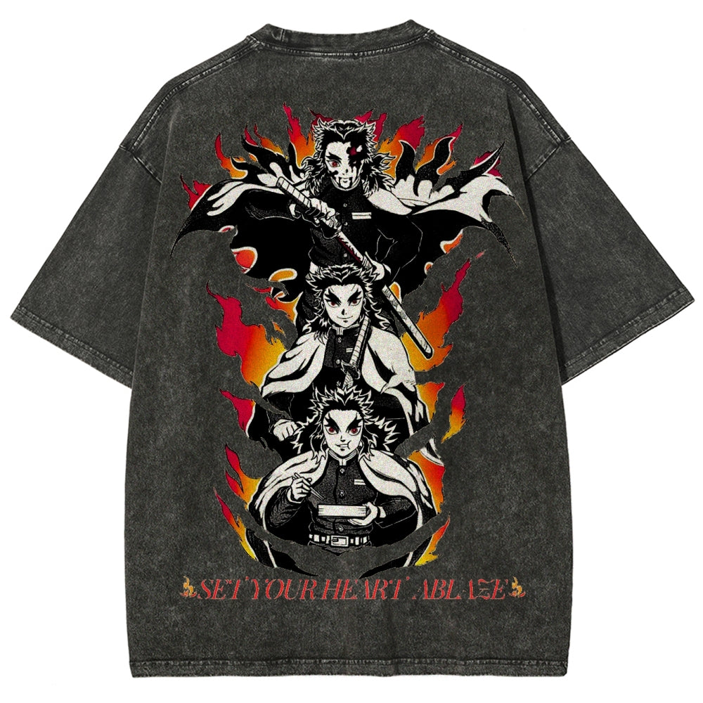 Demon Slayer Unisex Fit Washed T-Shirt 2503005427