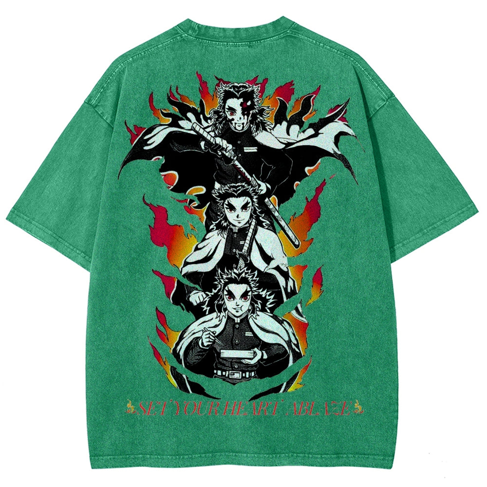 Demon Slayer Unisex Fit Washed T-Shirt 2503005427
