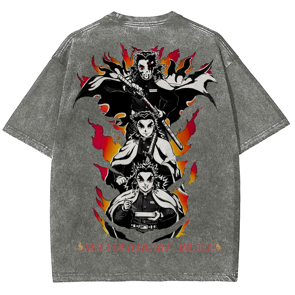 Demon Slayer Unisex Fit Washed T-Shirt 2503005427