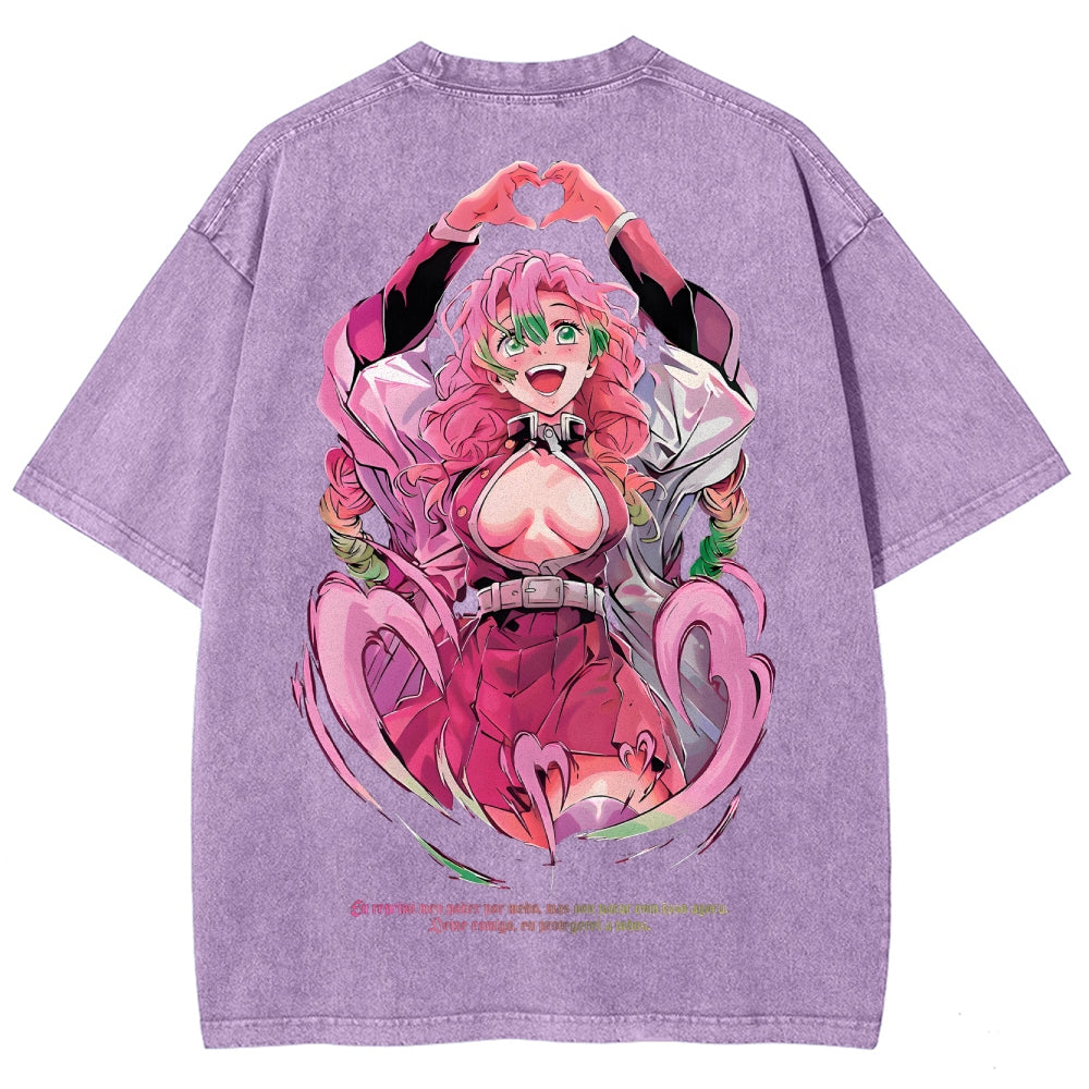 Demon Slayer Mitsuri Kanroji Unisex Fit Washed T-Shirt 2504004048