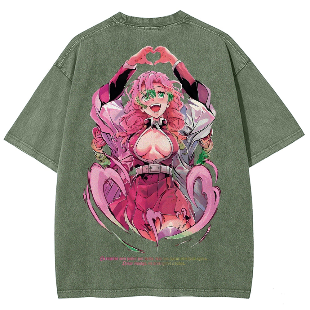 Demon Slayer Mitsuri Kanroji Unisex Fit Washed T-Shirt 2504004048