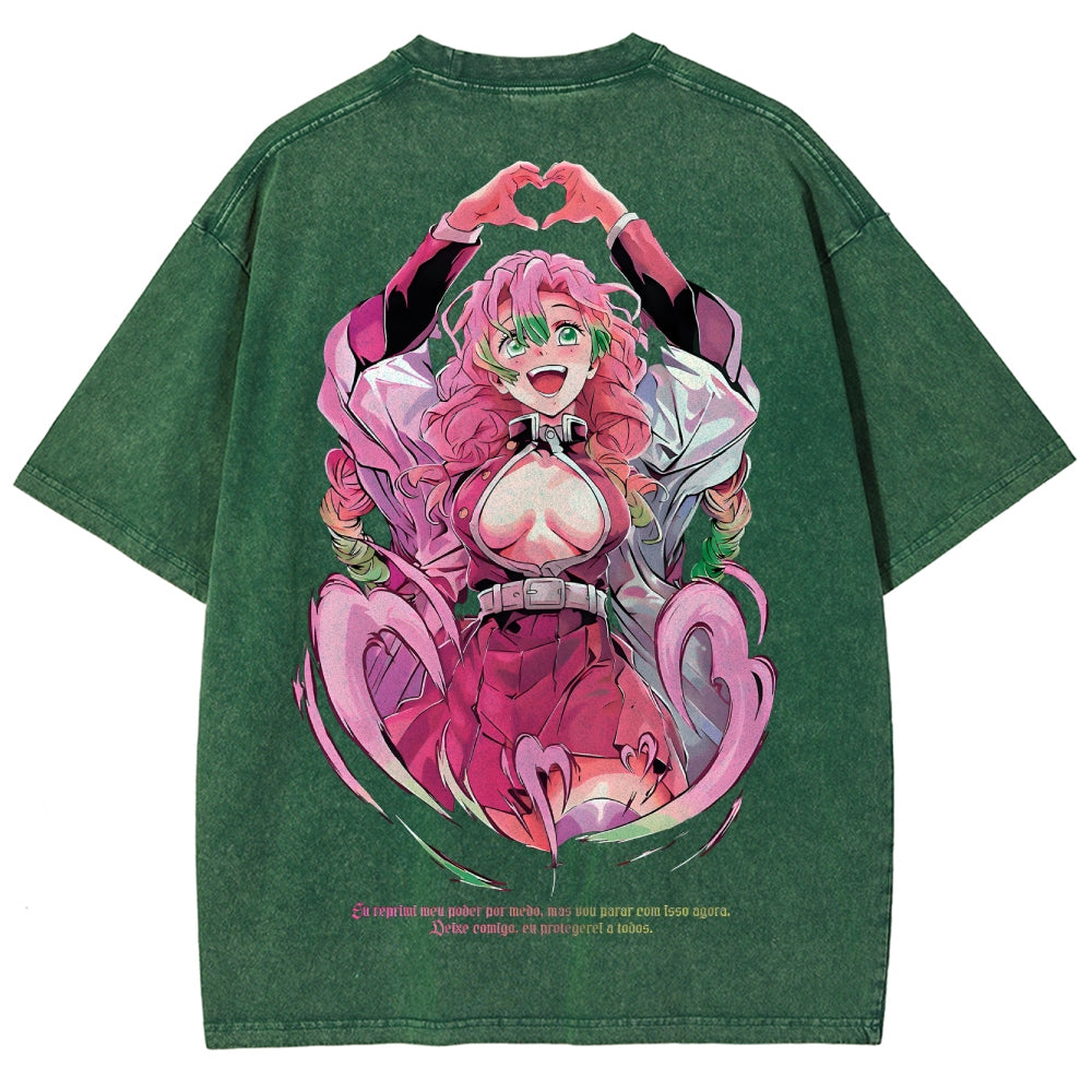 Demon Slayer Mitsuri Kanroji Unisex Fit Washed T-Shirt 2504004048