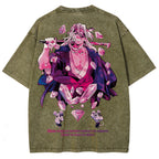 Gurren lagann Demon Slayer Uzui Tengen Unisex Fit Washed T-Shirt 2504004051