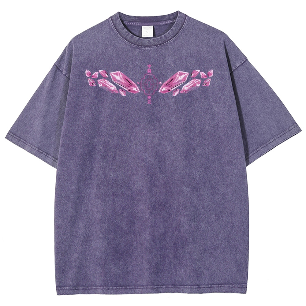 Gurren lagann Demon Slayer Uzui Tengen Unisex Fit Washed T-Shirt 2504004051