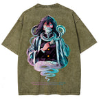 Demon slayer Iguro Obanai Unisex Fit Washed T-Shirt 2504004052