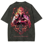 Demon Slayer Rengoku Kyoujurou Unisex Fit Washed T-Shirt 2504004054