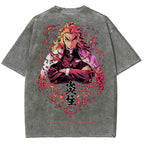 Demon Slayer Rengoku Kyoujurou Unisex Fit Washed T-Shirt 2504004054