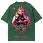 Demon Slayer Rengoku Kyoujurou Unisex Fit Washed T-Shirt 2504004054