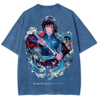 Demon Slayer Tomioka Giyuu Unisex Fit Washed T-Shirt 2504004056