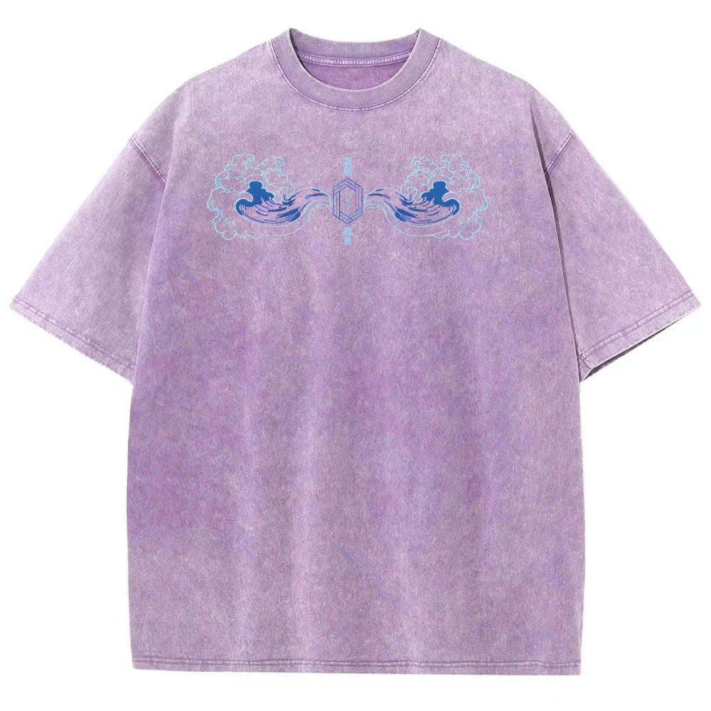 Demon Slayer Tomioka Giyuu Unisex Fit Washed T-Shirt 2504004056