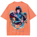 Demon Slayer Tomioka Giyuu Unisex Fit Washed T-Shirt 2504004056
