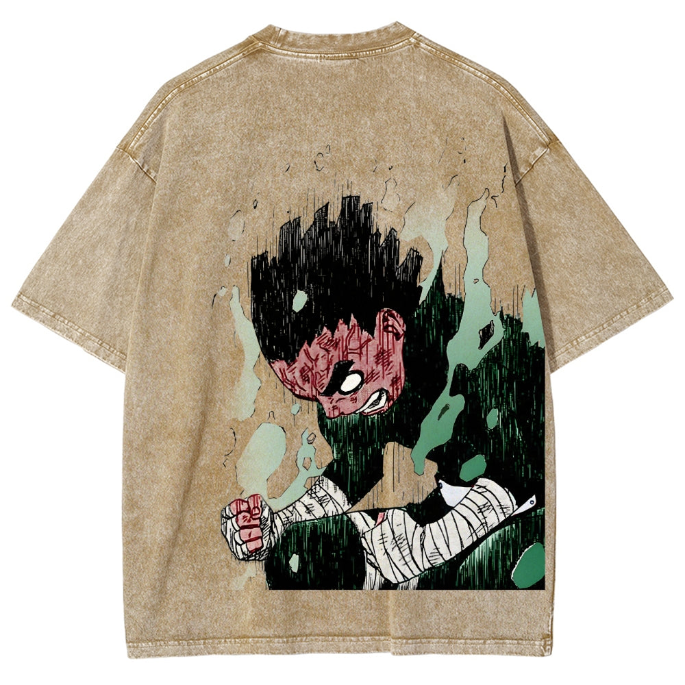Naruto Rock Lee Unisex Fit Washed T-Shirt 2504005182