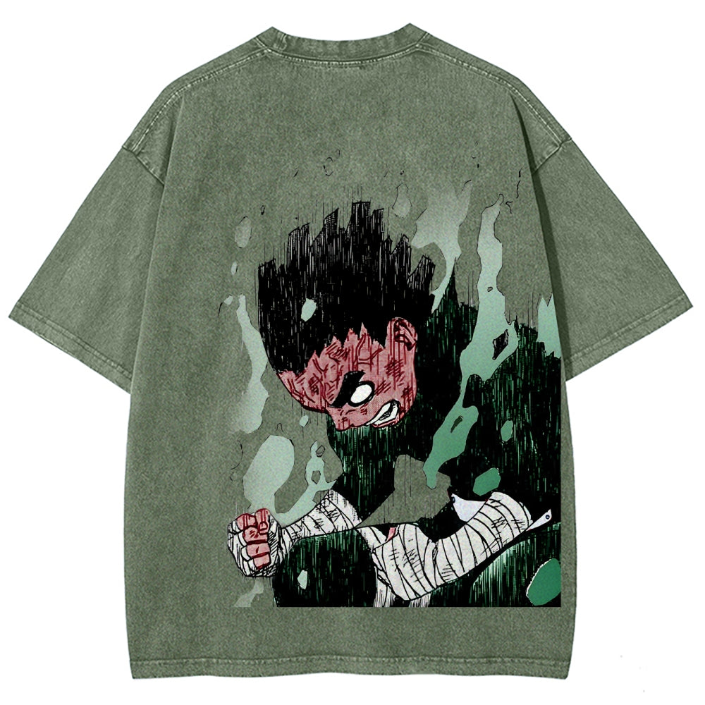 Naruto Rock Lee Unisex Fit Washed T-Shirt 2504005182