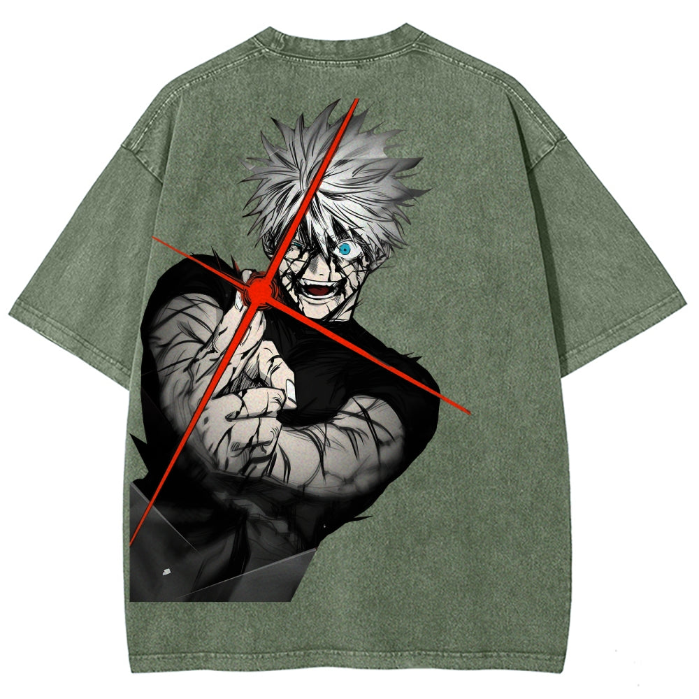 Jujutsu Kaisen Gojo Satoru Unisex Fit Washed T-Shirt 2504005203