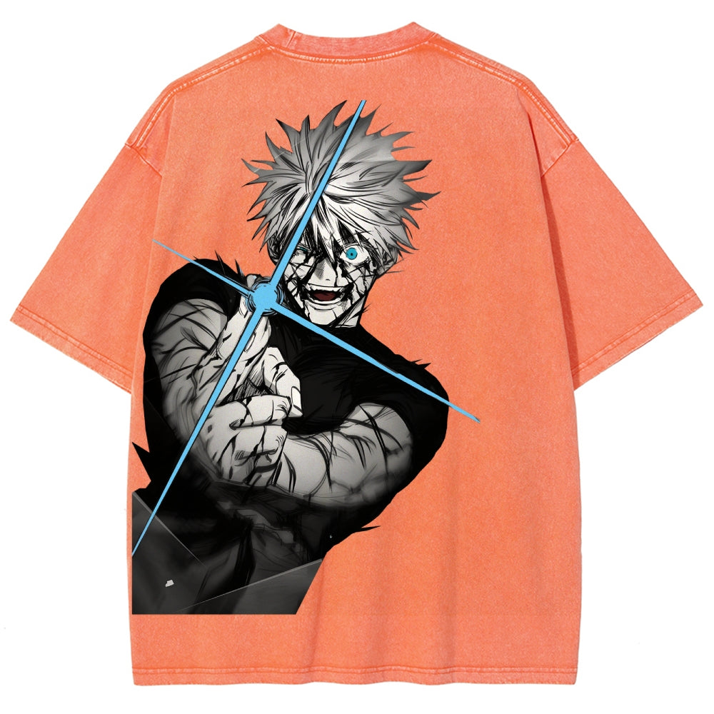 Jujutsu Kaisen Gojo Satoru Unisex Fit Washed T-Shirt 2504005208