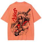 Naruto Sannin Jiraiya Printed Vintage Washed Tee Unisex Oversize Cotton T-shirt