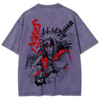 Naruto Sannin Jiraiya Printed Vintage Washed Tee Unisex Oversize Cotton T-shirt