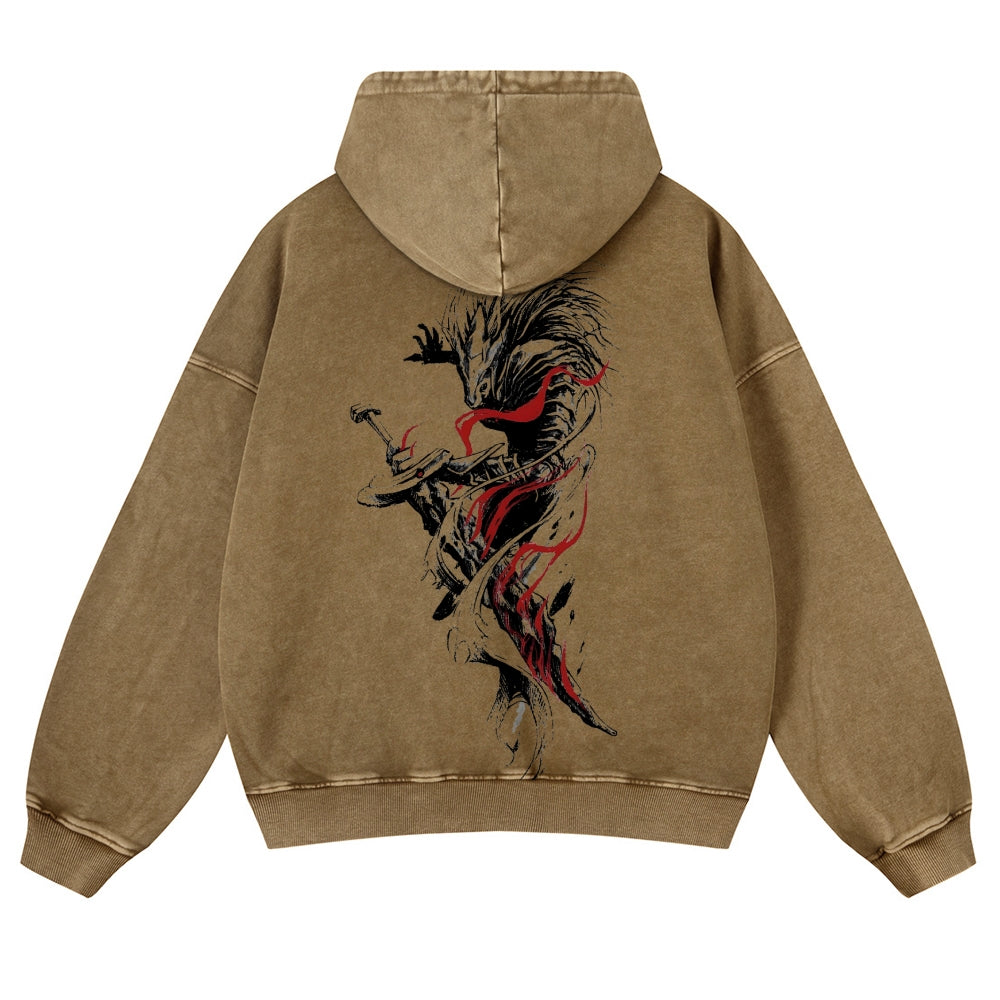 Elden Ring Casual Washed Hoodies 2506023721