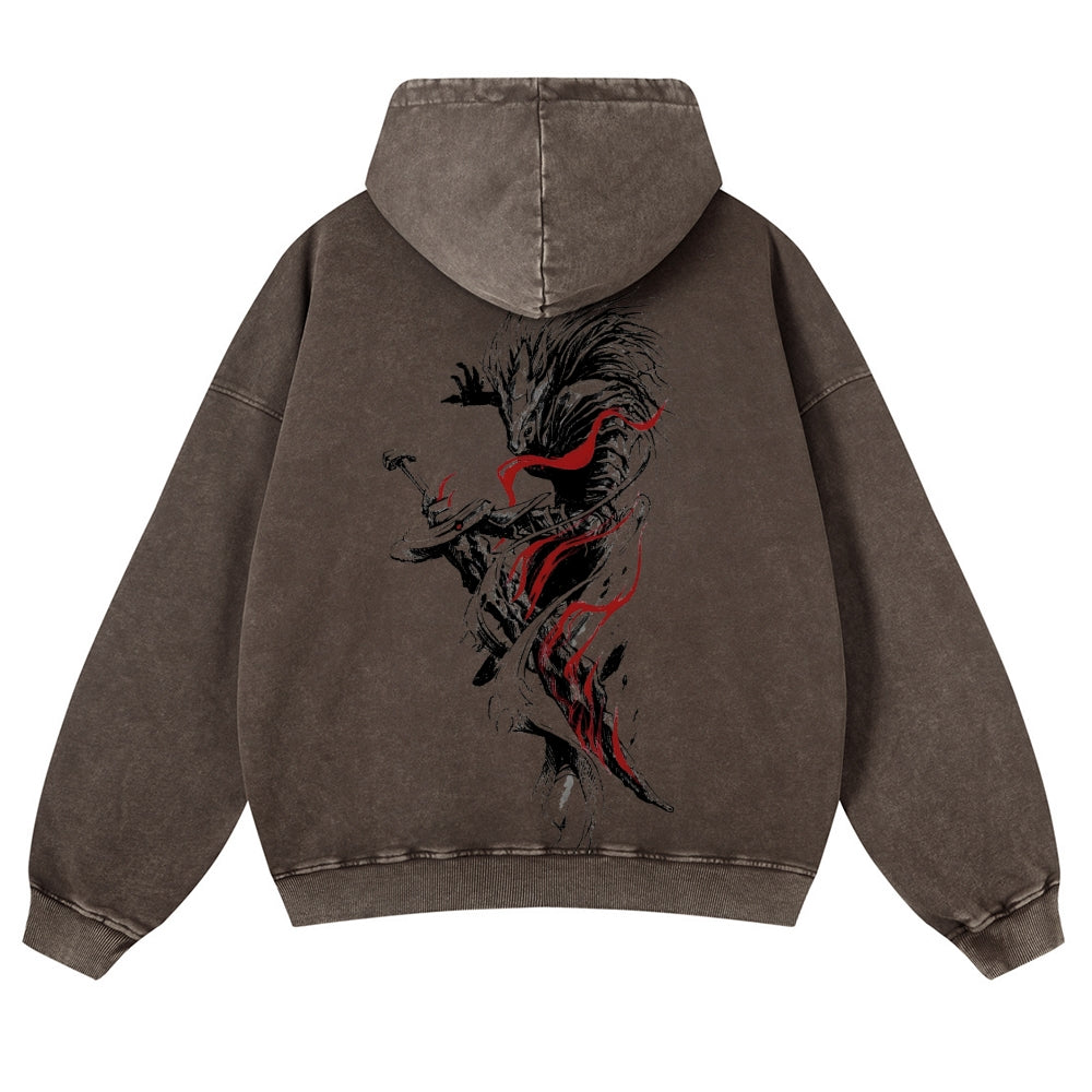 Elden Ring Casual Washed Hoodies 2506023721