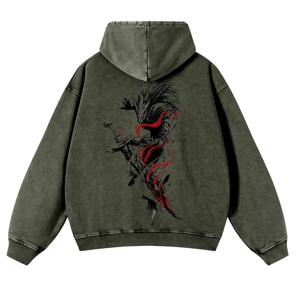 Elden Ring Casual Washed Hoodies 2506023721