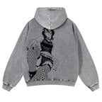 Bleach Vintage Rukia Kuchiki  Casual Washed Hoodies 2506023923