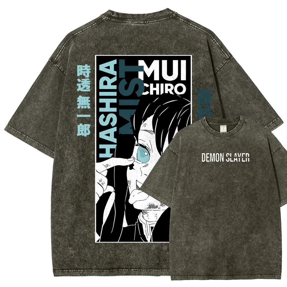 Demon Slayer Demon Slayer Unisex Fit Washed T-Shirt 2507024210