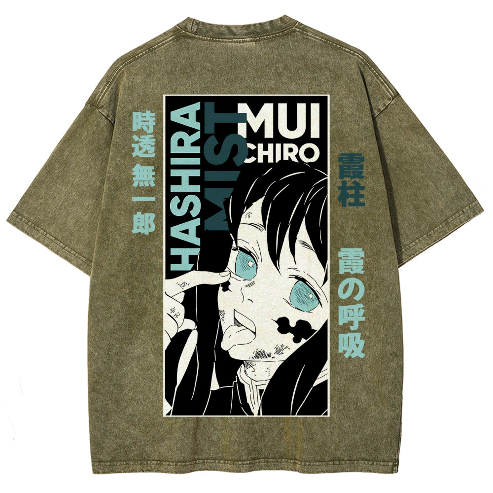 Demon Slayer Demon Slayer Unisex Fit Washed T-Shirt 2507024210