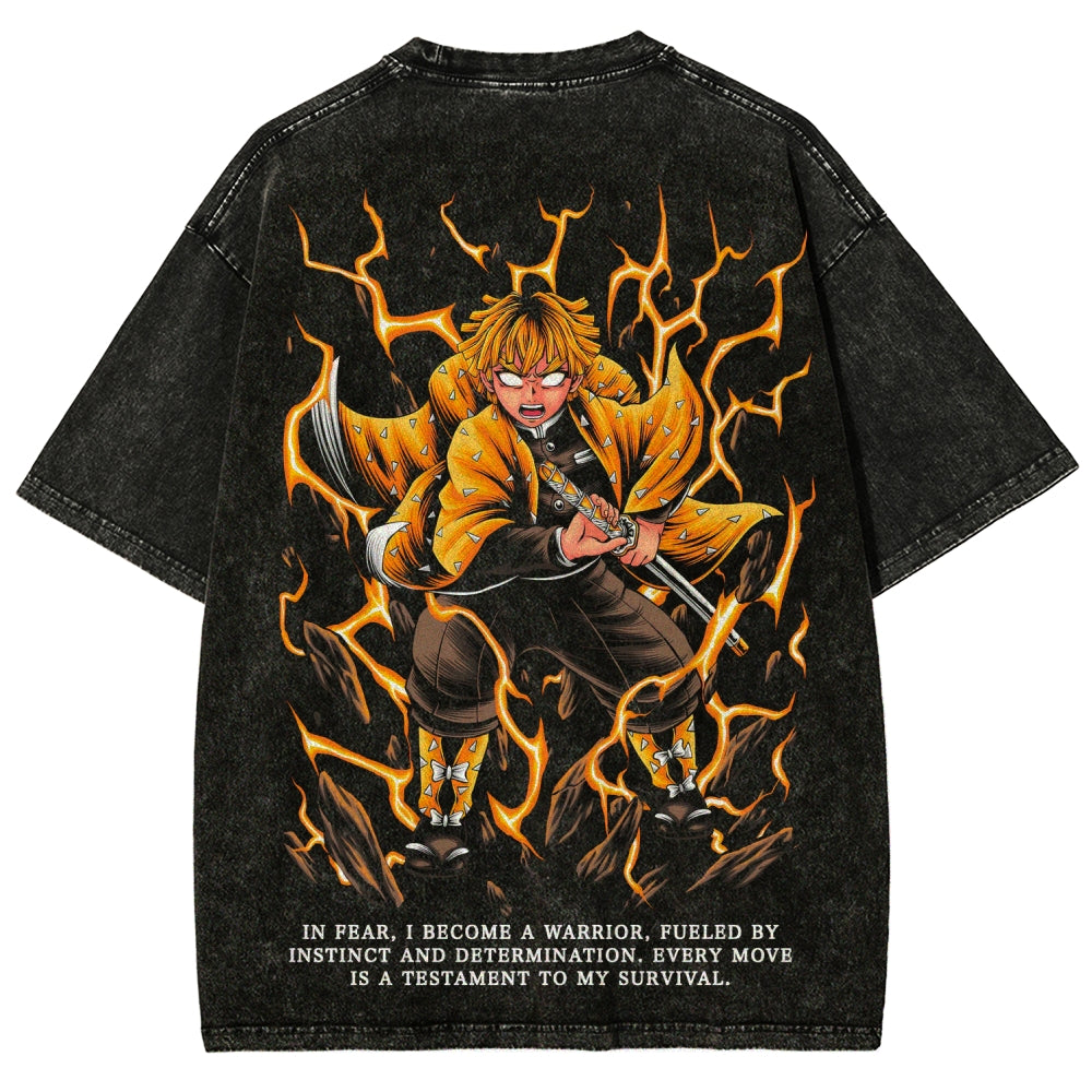 Demon Slayer Unisex Fit Washed T-Shirt 2507028455