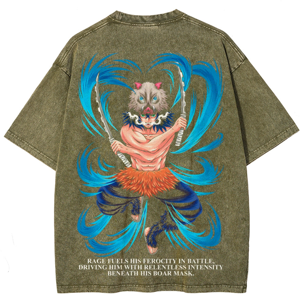 Demon Slayer Unisex Fit Washed T-Shirt 2507028459