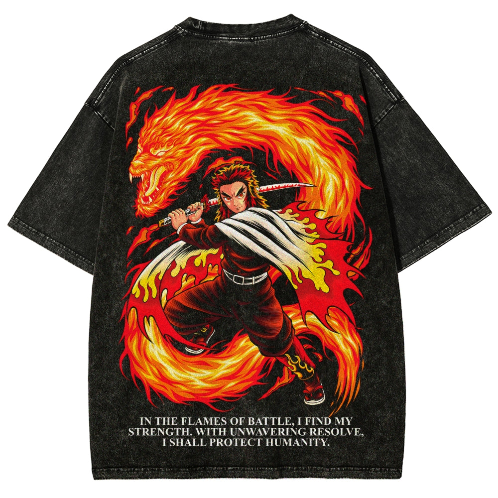 Demon Slayer Unisex Fit Washed T-Shirt 2507028461