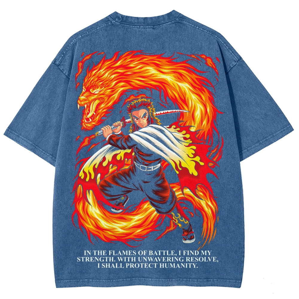 Demon Slayer Unisex Fit Washed T-Shirt 2507028461