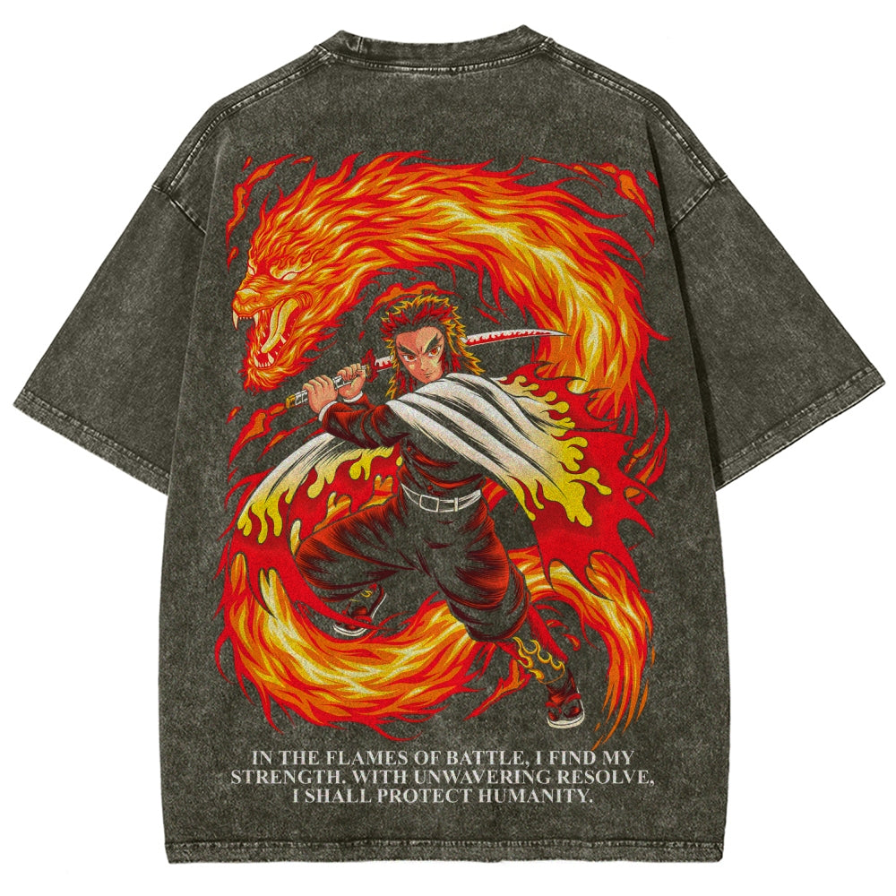 Demon Slayer Unisex Fit Washed T-Shirt 2507028461