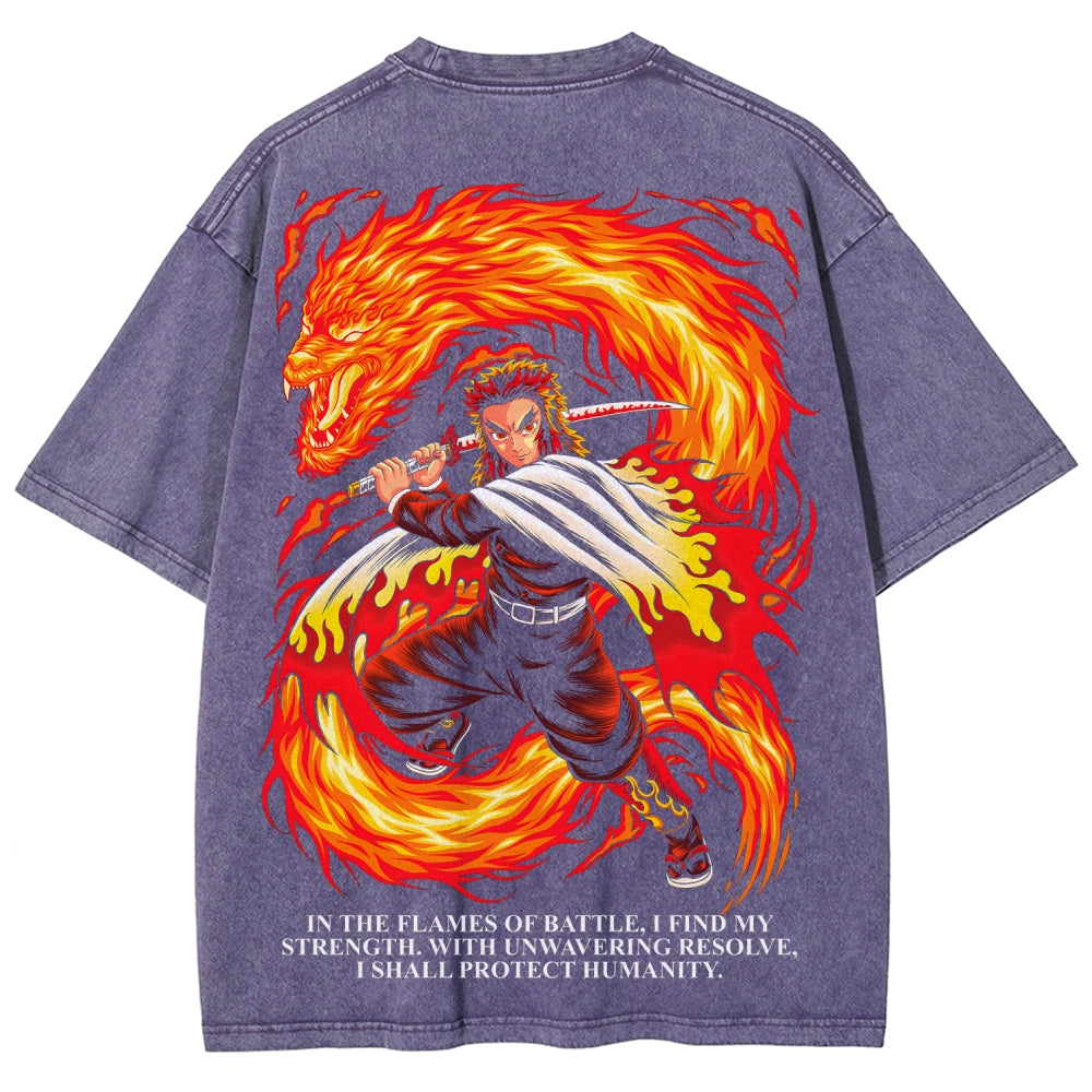 Demon Slayer Unisex Fit Washed T-Shirt 2507028461
