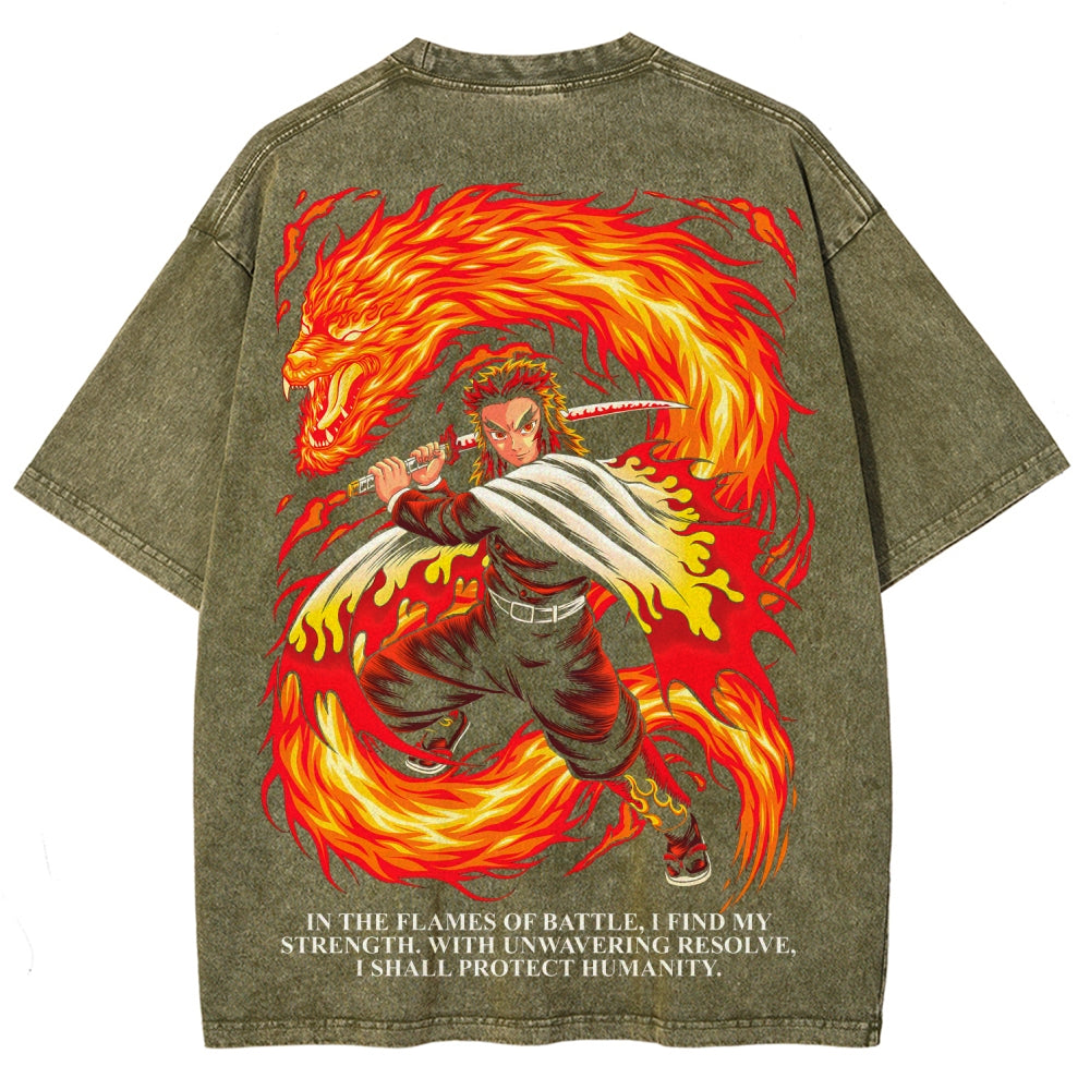 Demon Slayer Unisex Fit Washed T-Shirt 2507028461