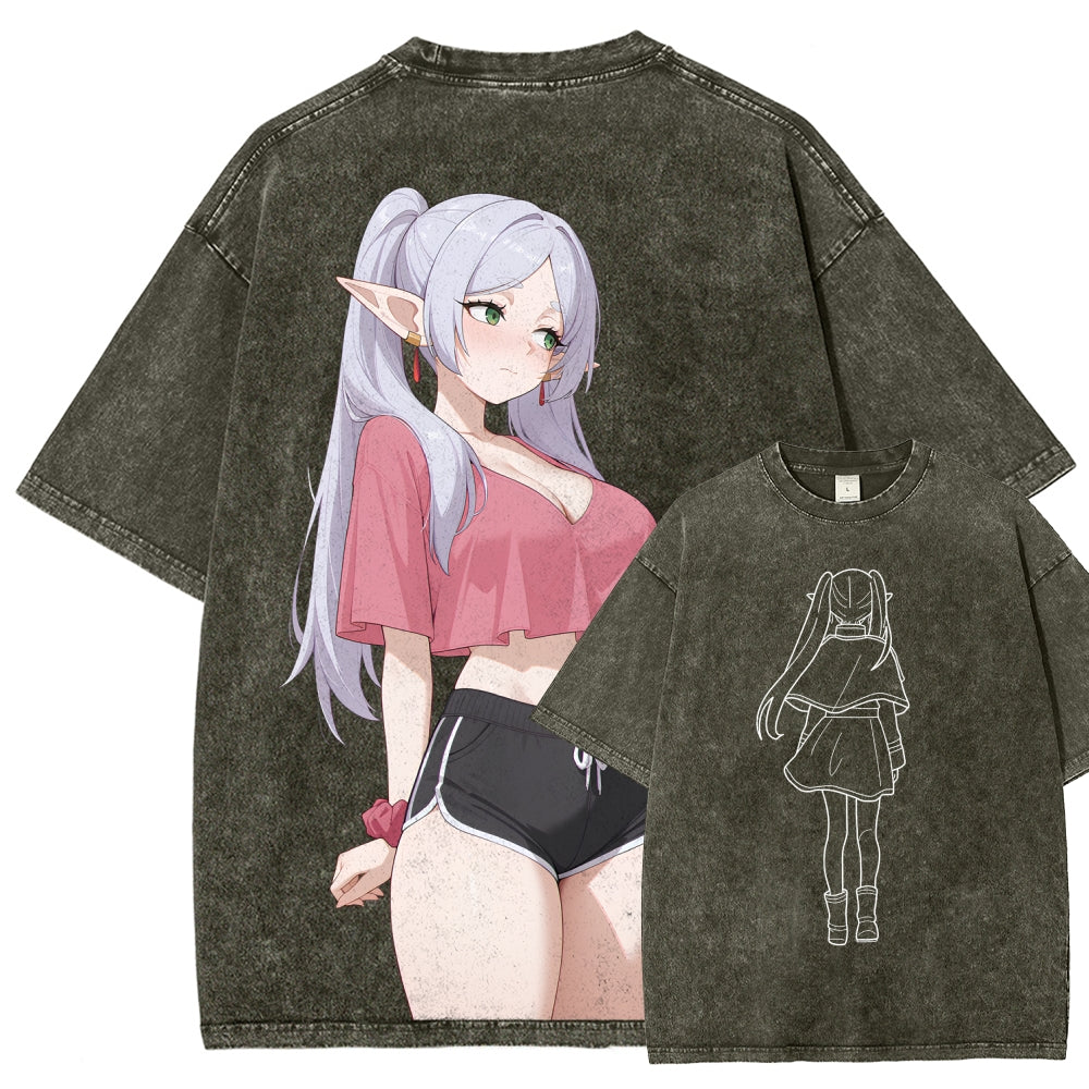 Frieren Unisex Fit Washed T-Shirt 2507030481