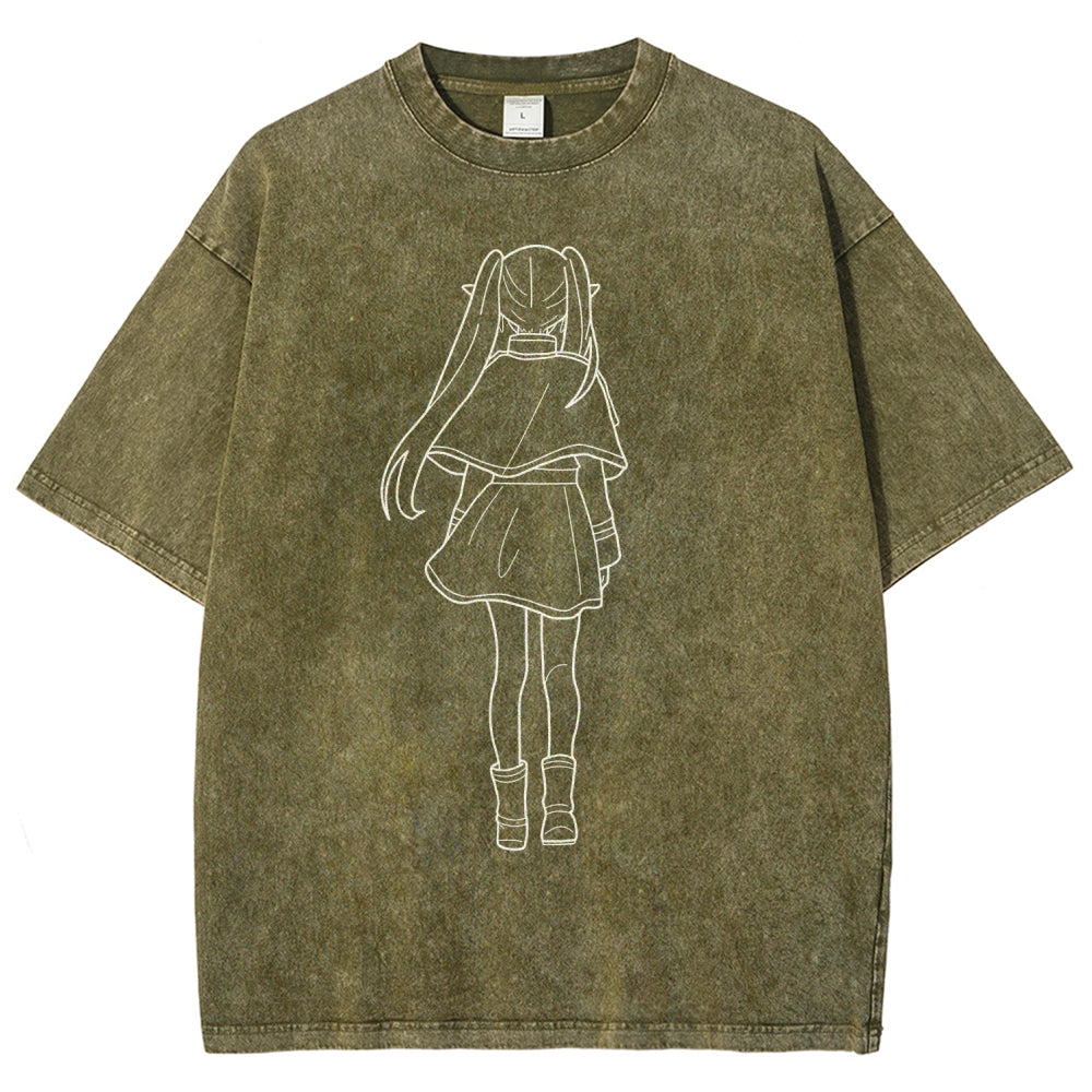Frieren Unisex Fit Washed T-Shirt 2507030481