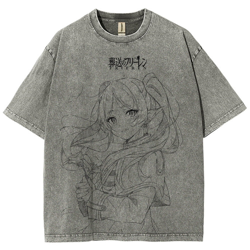Frieren Unisex Fit Washed T-Shirt 2507030930