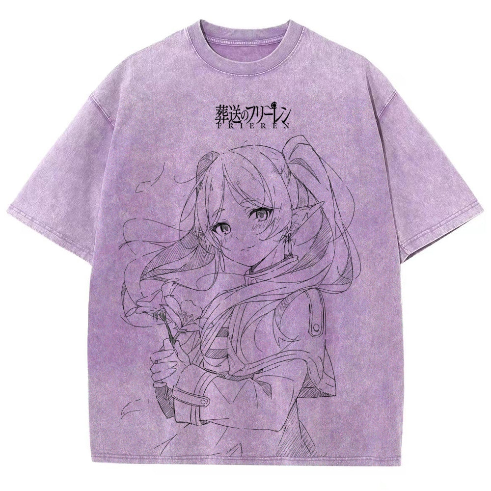 Frieren Unisex Fit Washed T-Shirt 2507030930