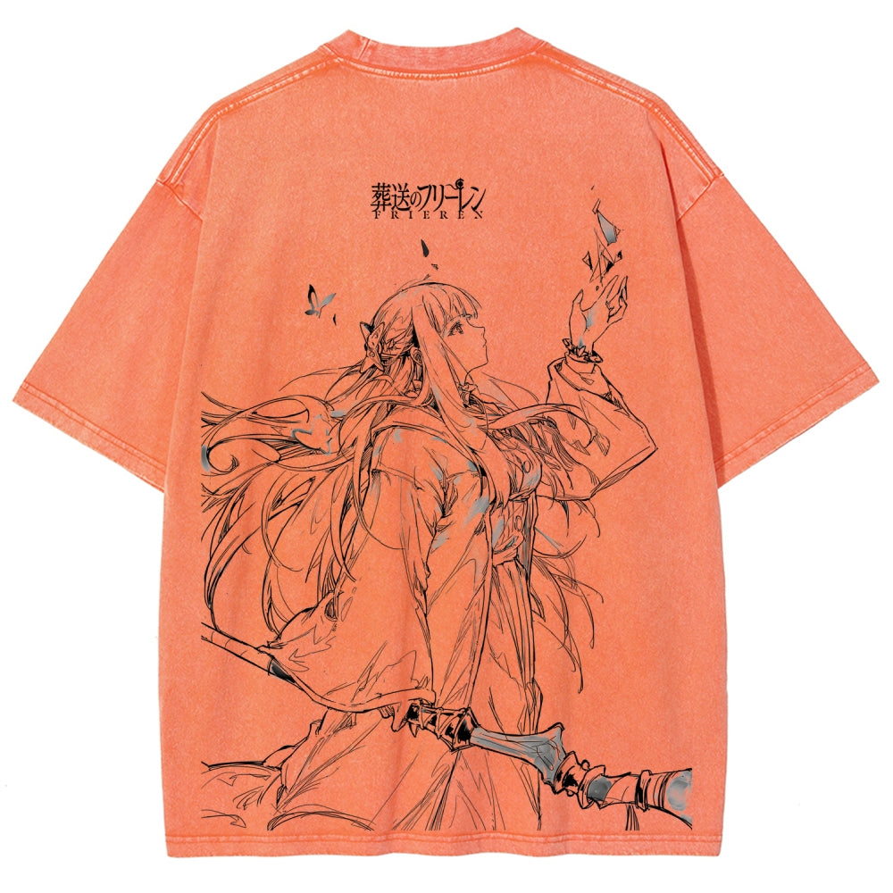 Frieren Unisex Fit Washed T-Shirt 2507030930