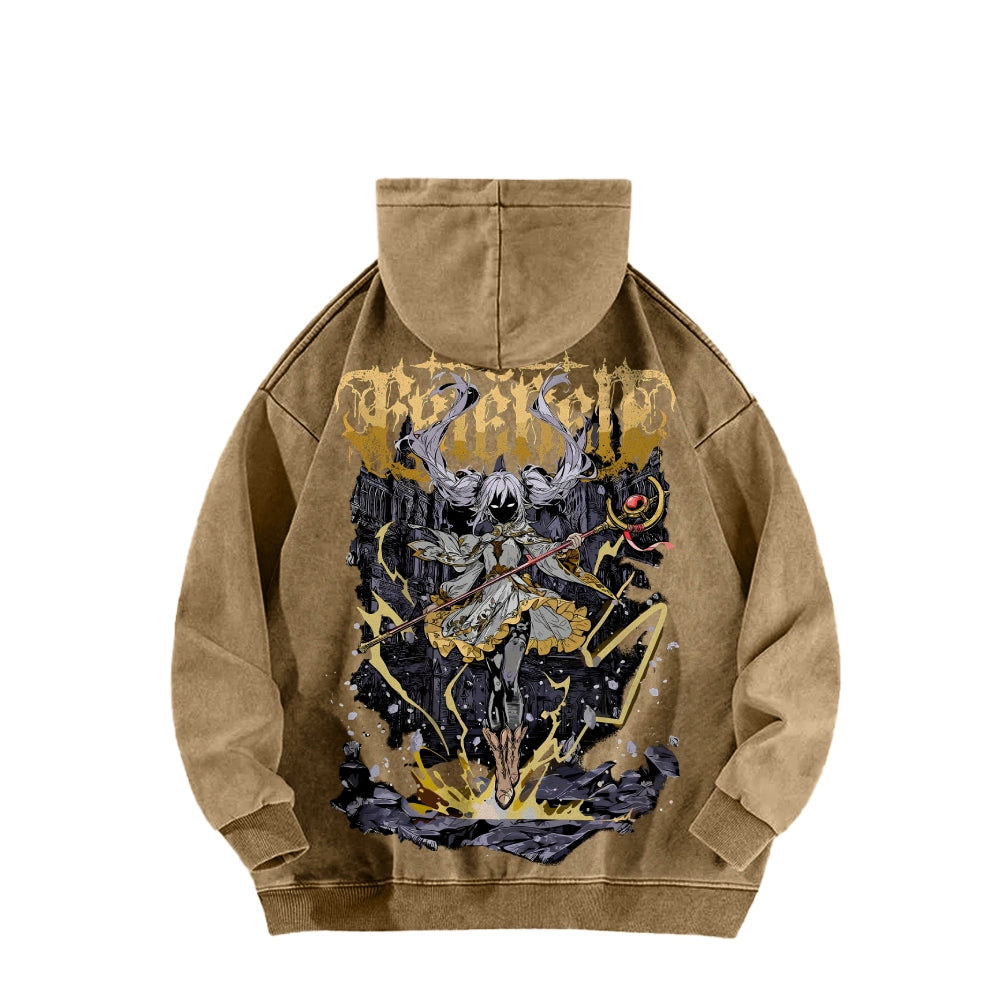 Frieren Casual Washed Hoodie 2508007195